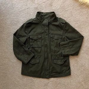 Cropped utility jacket military green